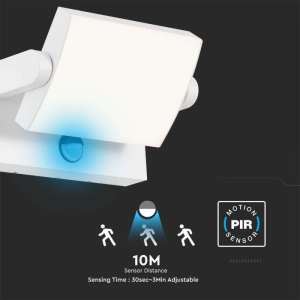 LED стенна лампа със сензор за движение 17W 3000K VT-11020S V-TAC бяла | AVStore