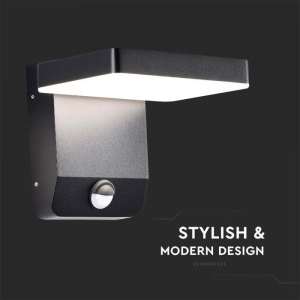 LED стенна лампа със сензор за движение 17W 3000K VT-11020S V-TAC черна | AVStore