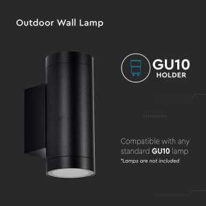 Осветително тяло за стена (2xGU10) VT-11015 V-TAC чернa | AVStore