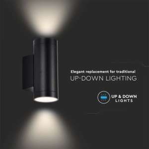 Осветително тяло за стена (2xGU10) VT-11015 V-TAC чернa | AVStore