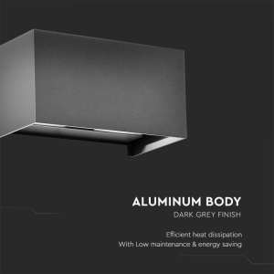 LED стенна лампа 24W 3000K VT-8125 V-TAC сива | AVStore