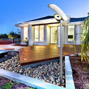 LED соларна градинска лампа с дистанционно управление 20W 6400К VT-130W V-TAC сива | AVStore