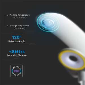 LED соларна градинска лампа с дистанционно управление 20W 6400К VT-130W V-TAC сива | AVStore