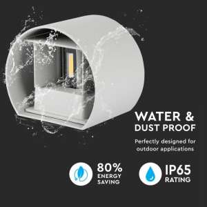 LED стенна лампа 6W 3000K VT-756 V-TAC сива | AVStore