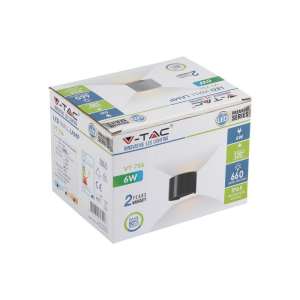 LED стенна лампа 6W 3000K VT-756 V-TAC сива | AVStore