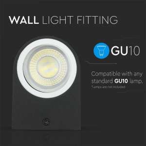 LED стенно осветително тяло GU10 VT-7651 V-TAC черно | AVStore