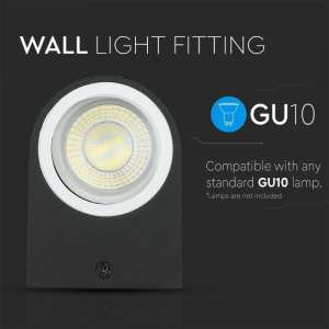 LED стенно осветително тяло 2xGU10 VT-7652 V-TAC черно | AVStore