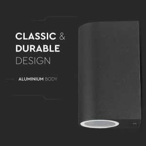 LED стенно осветително тяло 2xGU10 VT-7652 V-TAC черно | AVStore