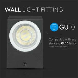 LED стенно осветително тяло GU10 VT-7651 V-TAC черно | AVStore