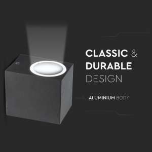 LED стенно осветително тяло GU10 VT-7651 V-TAC черно | AVStore