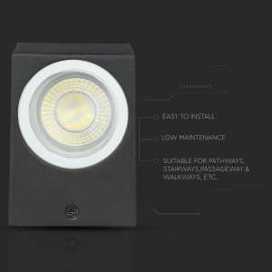 LED стенно осветително тяло GU10 VT-7651 V-TAC черно | AVStore