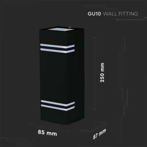 LED стенно осветително тяло 2xGU10 VT-7662 V-TAC черно | AVStore