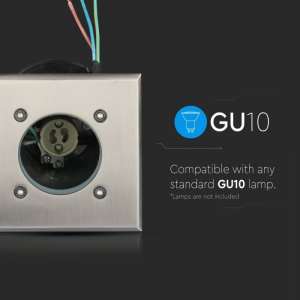 LED подземно осветително тяло GU10 VT-7677 V-TAC металическо квадрат | AVStore