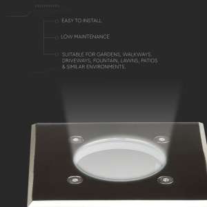 LED подземно осветително тяло GU10 VT-7677 V-TAC металическо квадрат | AVStore