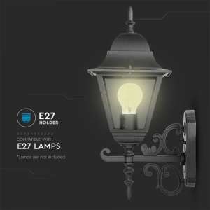 Стенно осветително тяло E27 VT-761 V-TAC черно матово | AVStore