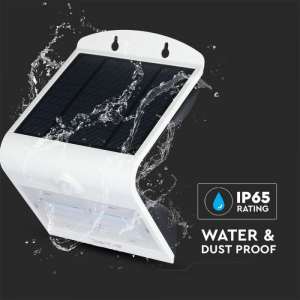 LED соларна стенна лампа 3W 4000K+3000K VT-768 V-TAC бяла | AVStore