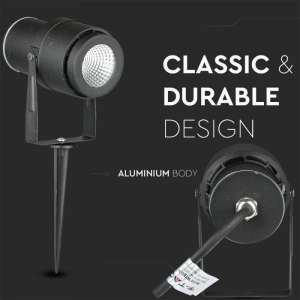 LED градинска лампа 12W зелена светлина VT-857 V-TAC черна | AVStore