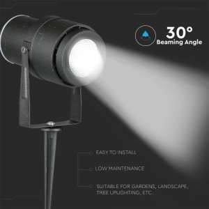 LED градинска лампа 12W зелена светлина VT-857 V-TAC черна | AVStore