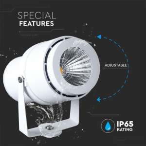 LED градинска лампа 12W зелена светлина VT-857 V-TAC бяла | AVStore