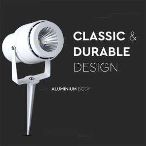 LED градинска лампа 12W зелена светлина VT-857 V-TAC бяла | AVStore