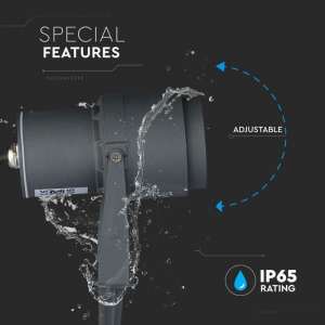 LED градинска лампа 12W зелена светлина VT-857 V-TAC сива | AVStore