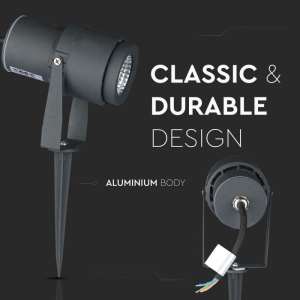 LED градинска лампа 12W зелена светлина VT-857 V-TAC сива | AVStore