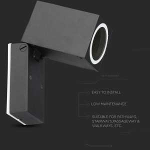 Стенно осветително тяло GU10 VT-7611 V-TAC сива | AVStore