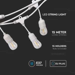 LED редица щепсели за лампи E27 VT-713 V-TAC бяла | AVStore