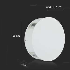LED стенна лампа 4W 4000K VT-706 V-TAC бяла кръгла | AVStore