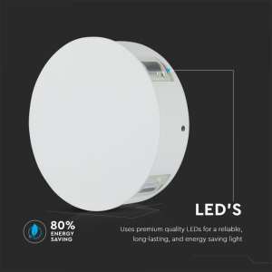 LED стенна лампа 4W 4000K VT-706 V-TAC бяла кръгла | AVStore