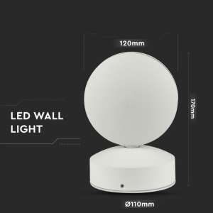 LED стенна лампа 7W 4000K VT-707 V-TAC бяла | AVStore