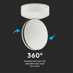 LED стенна лампа 7W 4000K VT-707 V-TAC бяла | AVStore