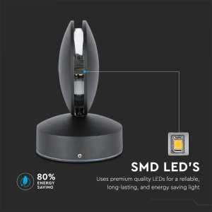 LED стенна лампа 7W 3000K VT-707 V-TAC черна | AVStore