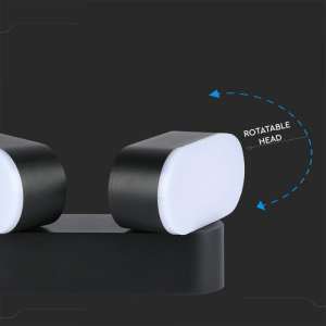 LED стенна двойна лампа 12W 3000K VT-814 V-TAC черна | AVStore