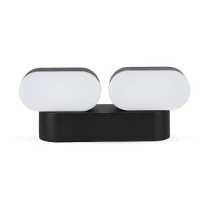 LED стенна двойна лампа 12W 3000K VT-814 V-TAC черна | AVStore