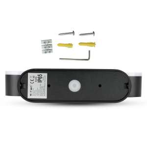 LED стенна двойна лампа 12W 3000K VT-814 V-TAC черна | AVStore