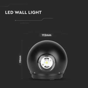 LED стенна лампа 6W 3000K VT-836 V-TAC черна | AVStore