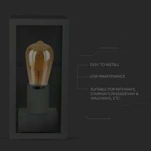 Стенно осветително тяло Е27 VT-837 V-TAC черно | AVStore