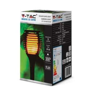 LED соларна лампа факла 0.45W 2200K VT-719 V-TAC черна | AVStore