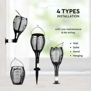 LED соларна лампа факла 0.45W 2200K VT-719 V-TAC черна | AVStore