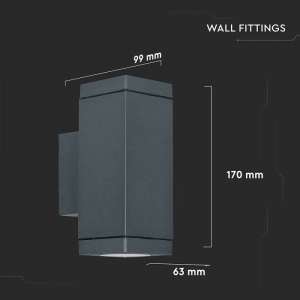 Стенно осветително тяло GU10 VT-842 V-TAC сиво двустранен светлинен поток | AVStore