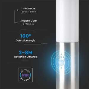 Градинско осветително тяло със сензор за движение E27 VT-838 V-TAC сиво 45 см | AVStore