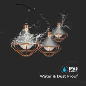 LED редица лампи 6xE27 VT-717S V-TAC розово злато 3 метра | AVStore