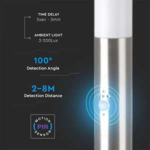 Градинско осветително тяло със сензор за движение E27 VT-838 V-TAC сиво 60 см | AVStore