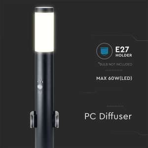 Градинско осветително тяло със сензор за движение E27 VT-838 V-TAC черно 60 см | AVStore