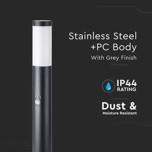 Градинско осветително тяло със сензор за движение E27 VT-838 V-TAC черно 110 см | AVStore