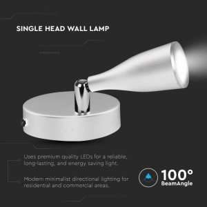 LED стенна лампа 4.5W 4000K VT-805 V-TAC бяла | AVStore