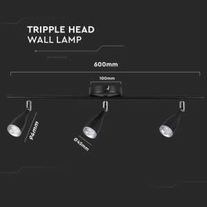 LED тройна лампа 13.5W 4000K VT-813 V-TAC черна | AVStore