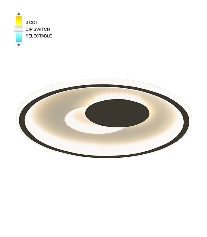 LED плафон кръгъл 52W 3000K-6000K VITO черно и бяло | AVStore
