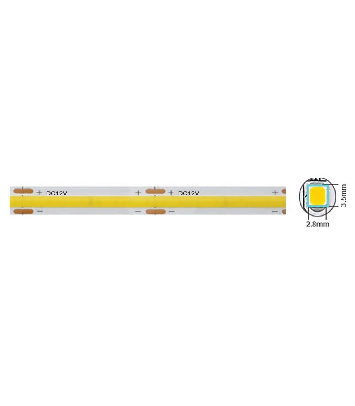 led-strip-plus-12v-320xcob-12w-3madhesive-tape8mm-ip20-6000k-5m-roll-5540580-vito LED лента 12W/M 6000К IP20 12V VITO ролка 5 метра | AVStore